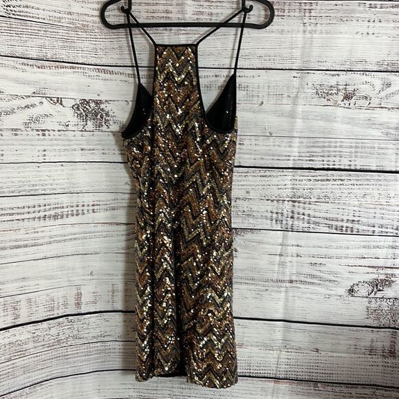 Ark & Co Dress Womens size Small All over sequins zigzag mini party New - Picture 6 of 10